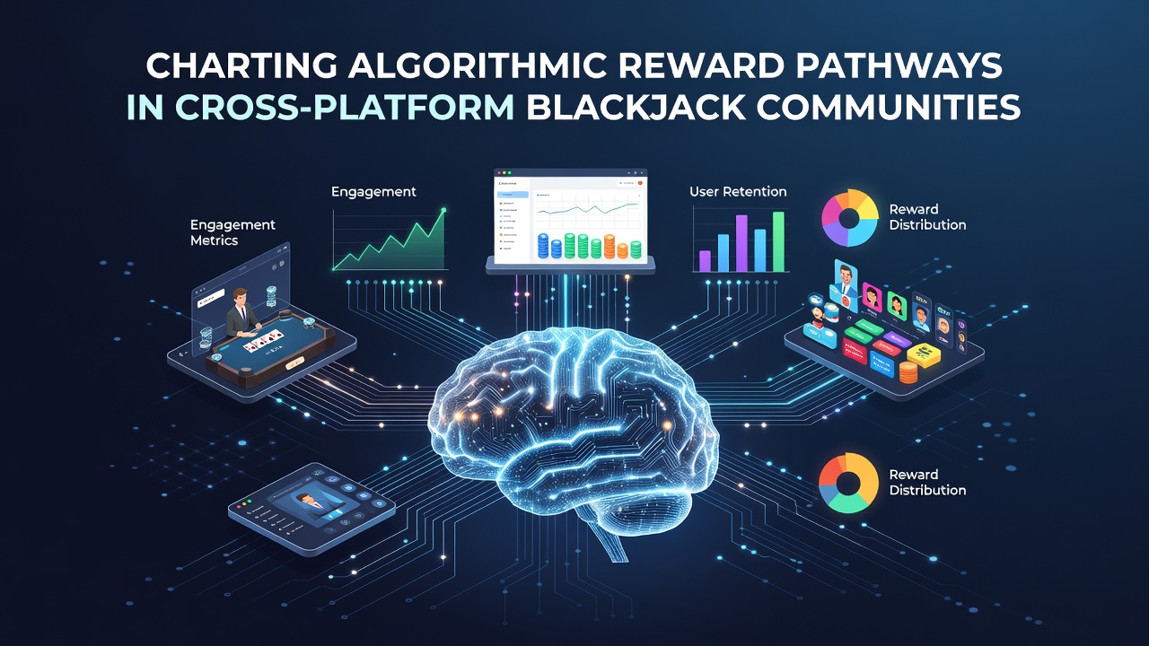 Darstellung algorithmischer Belohnungspfade in vernetzten Blackjack-Plattformen mit Diagrammen und Datenflüssen
