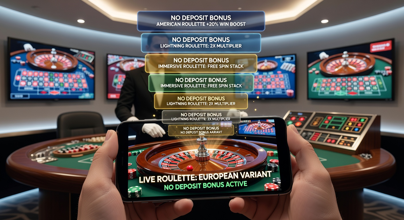 Mobile Live-Roulette-Session mit gestapelten Boni auf einem Smartphone-Bildschirm, das den Einsatz von No-Deposit-Guthaben bei verschiedenen Varianten zeigt