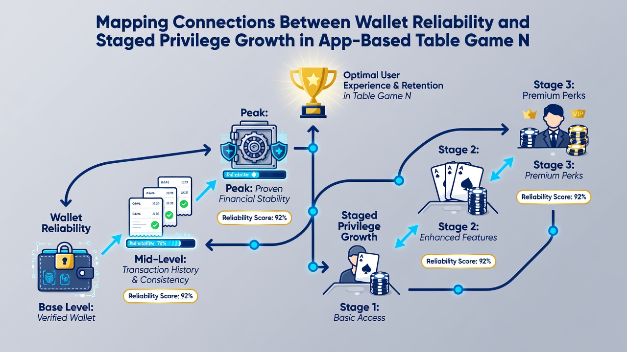 Grafik zu gestaffelten Privilegien und Wallet-Performance in Tischspiel-Netzwerken