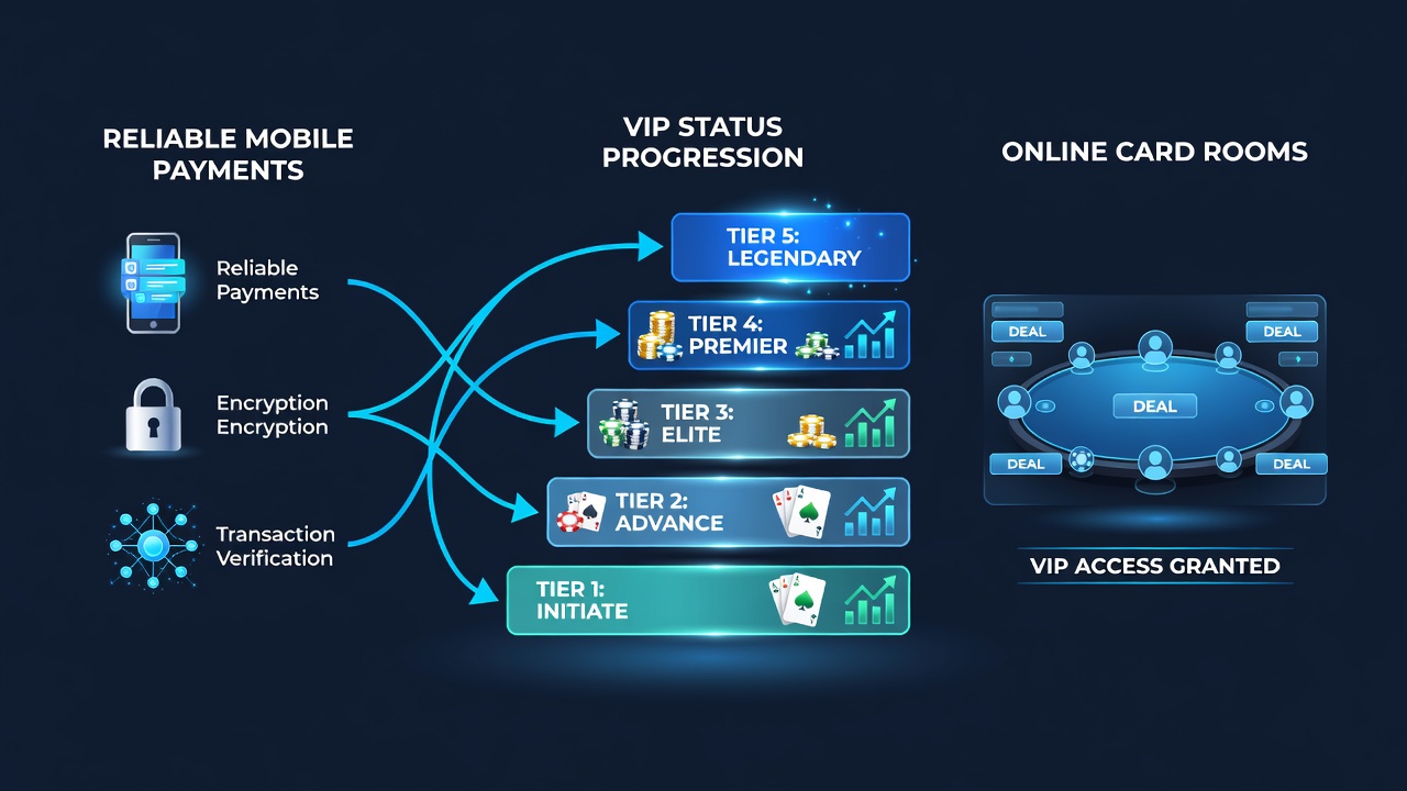Illustration von VIP-Statusstufen und mobilen Transaktionsflüssen
