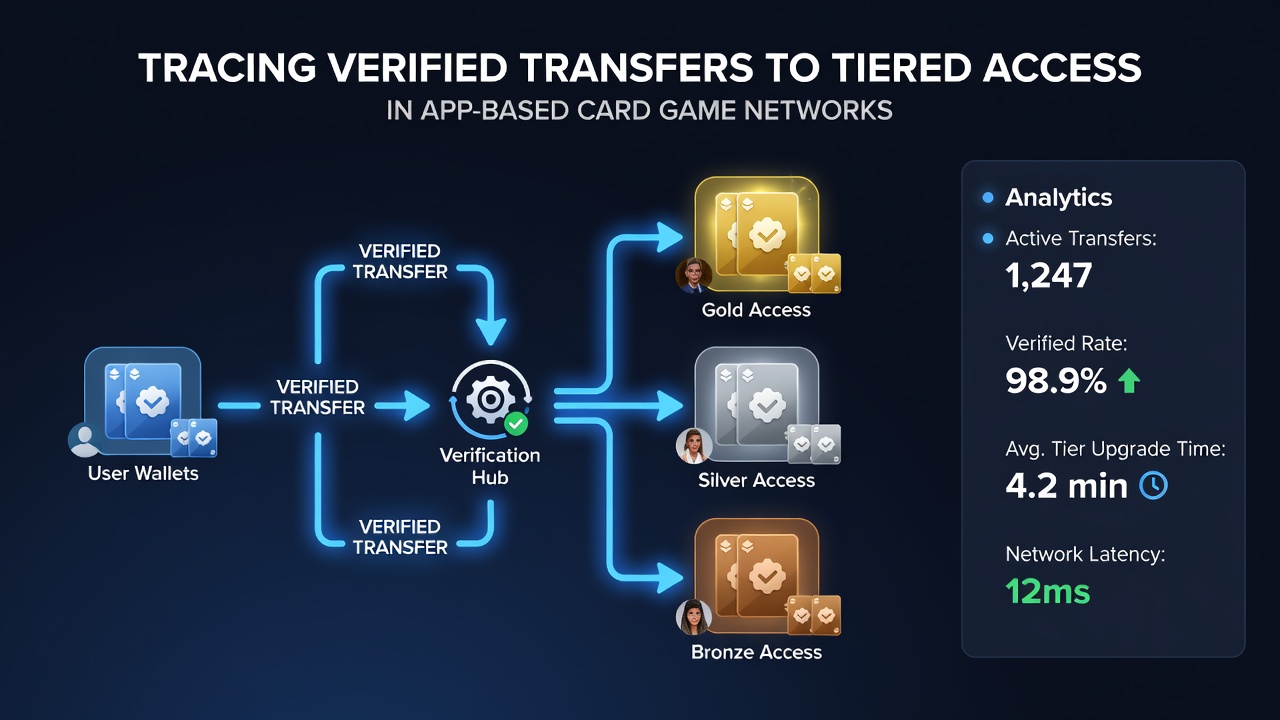 Diagramm zur Synchronisation von Wallet-Transaktionen und gestaffelten Belohnungen in Kartenspiel-Apps